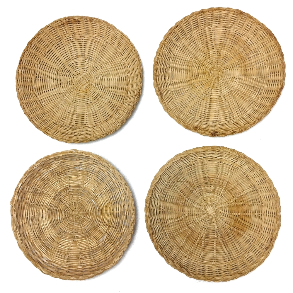 (2/$20) VINTAGE Woven Wicker Boho Baskets (Set of 4)